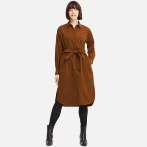 UNIQLO - corduroy long sleeve shirt dress